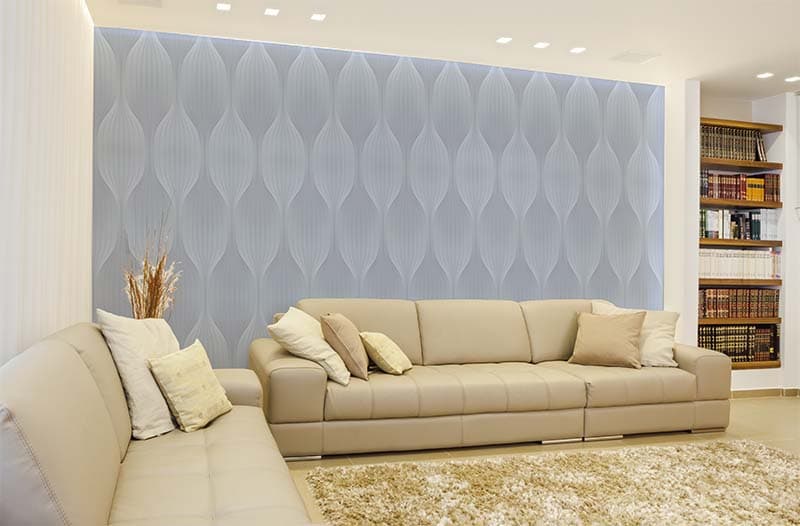 3D Aesthetic Geometric Design Wallpaper Mural shown in a room