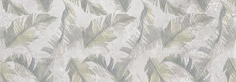 Gray Grunge Leaf Foliage Wallpaper Mural pattern detail