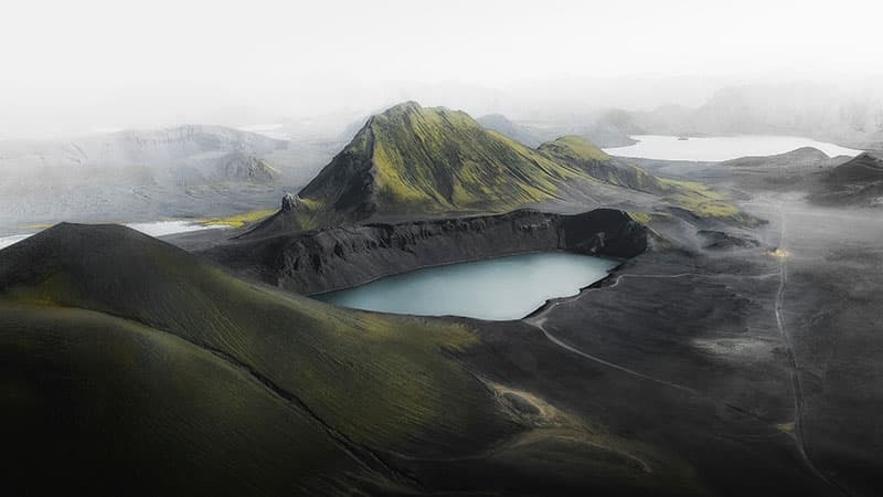 Lake in Iceland Photograph Wallpaper Mural pattern detail