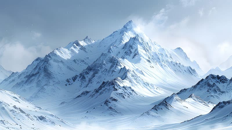 Himalay, Snowy Mountain Peaks Wallpaper Mural pattern detail