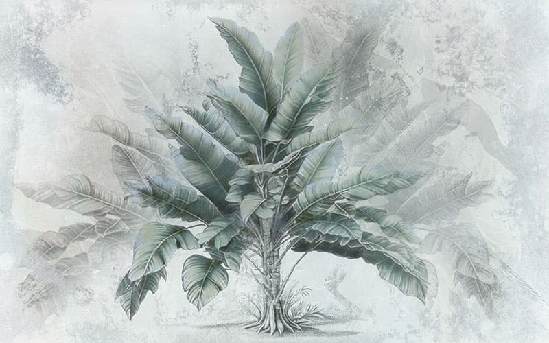 Peaceful Banana Tree Wallpaper Mural pattern detail