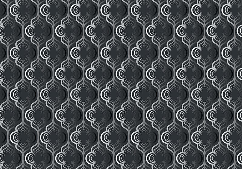 Dark Gray Abstract Ornamental Wallpaper Mural pattern detail
