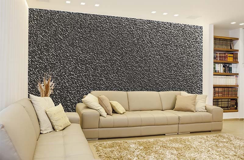 Dark Gray Shiny Texture Wallpaper Mural shown in a room