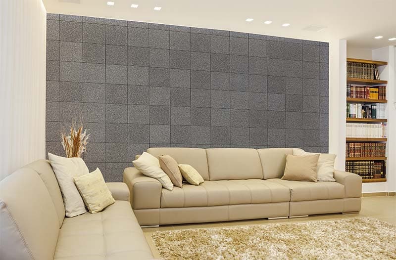Vintage Dark Gray Granite Wallpaper Mural shown in a room