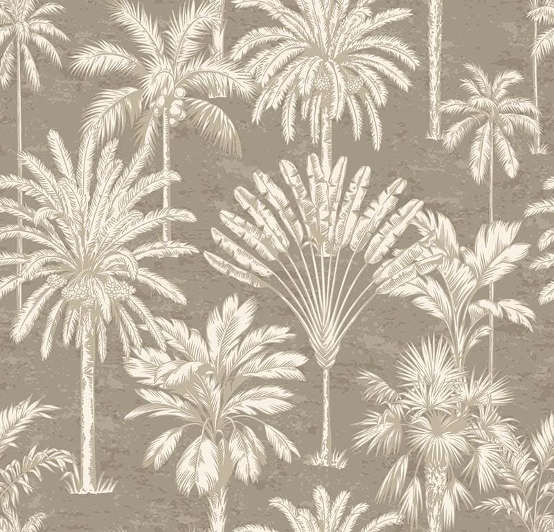 Beige Breeze Palm Serenity Wallpaper Mural pattern detail
