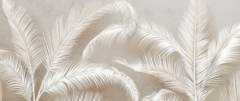 Peaceful Palm Leaves Wallpaper Mural pattern detail