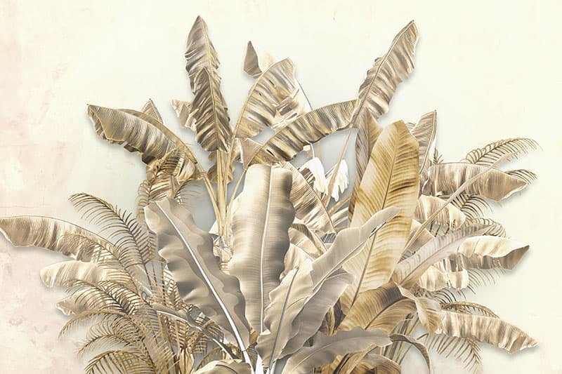 Taru, 3D Gold Tropical Wallpaper Design pattern detail