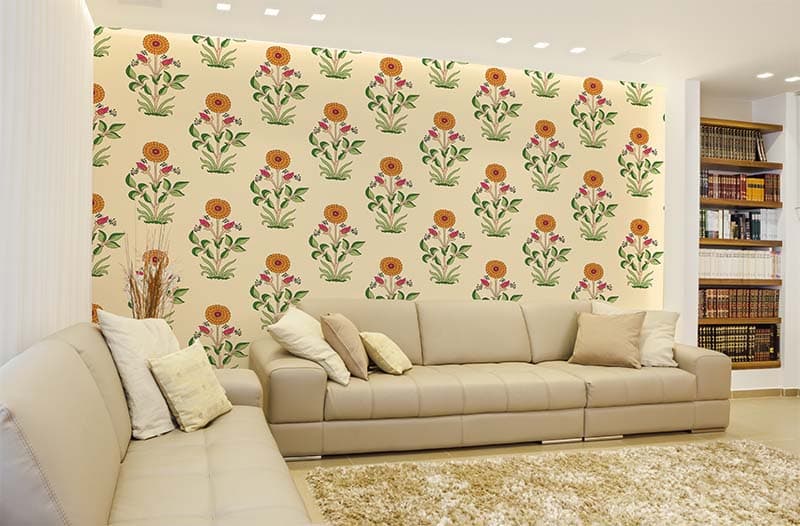 Garden Impressions Wallpaper Mural shown in a room