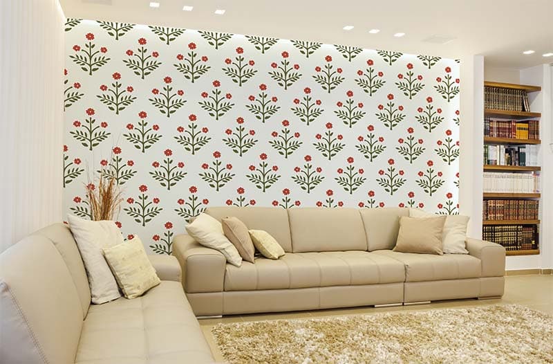 Heritage Bloom Wallpaper Mural shown in a room