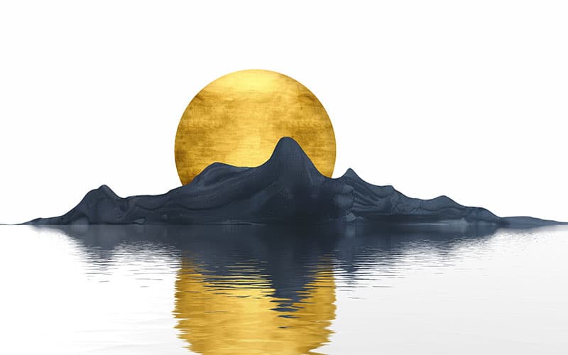 Golden Brushstrokes Landscapes Wallpaper Mural pattern detail