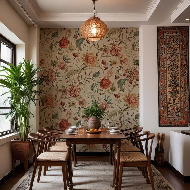 Beautiful Blossom Trail Wallpaper Mural shown in a room