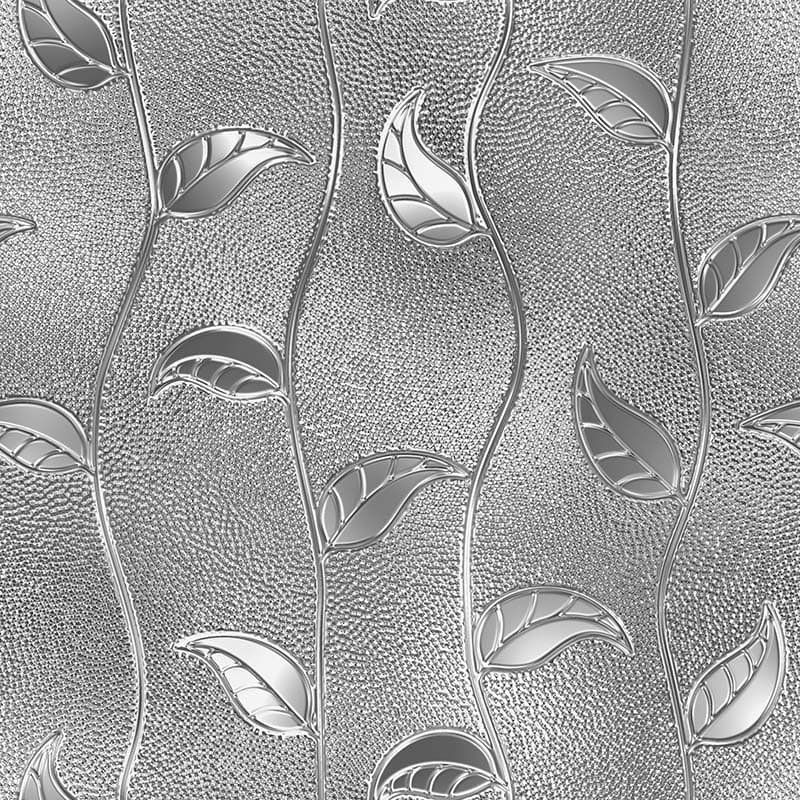 Luxurious Silver Lead Vines Wallpaper Mural pattern detail