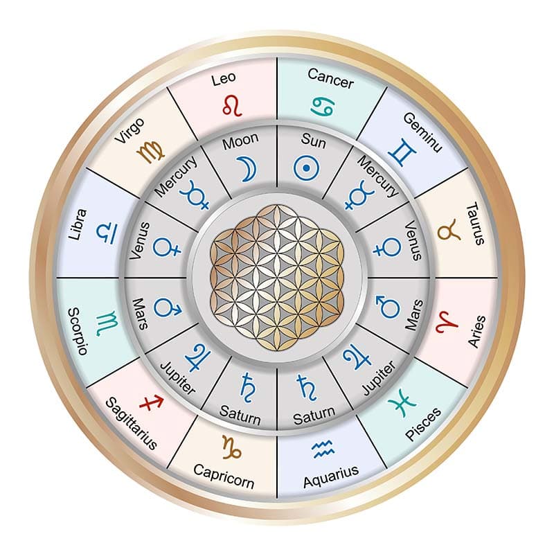 12 Zodiac Signs Wallpaper Mural pattern detail