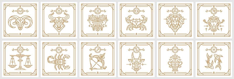Horoscope Symbols Wallpaper Mural pattern detail