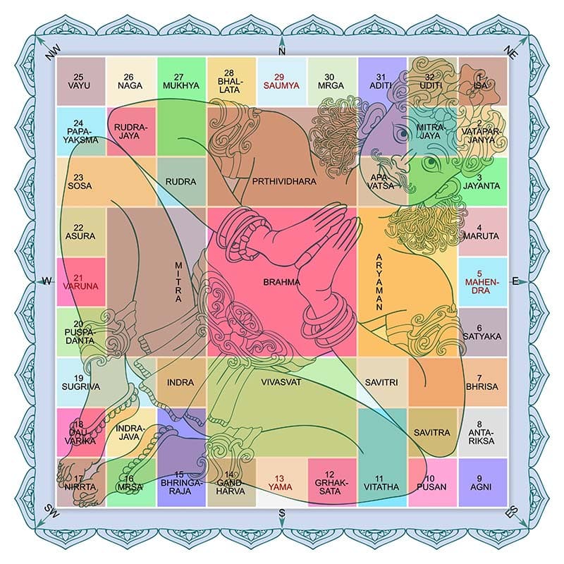 Vastu Purusha Mandala Wallpaper Mural pattern detail