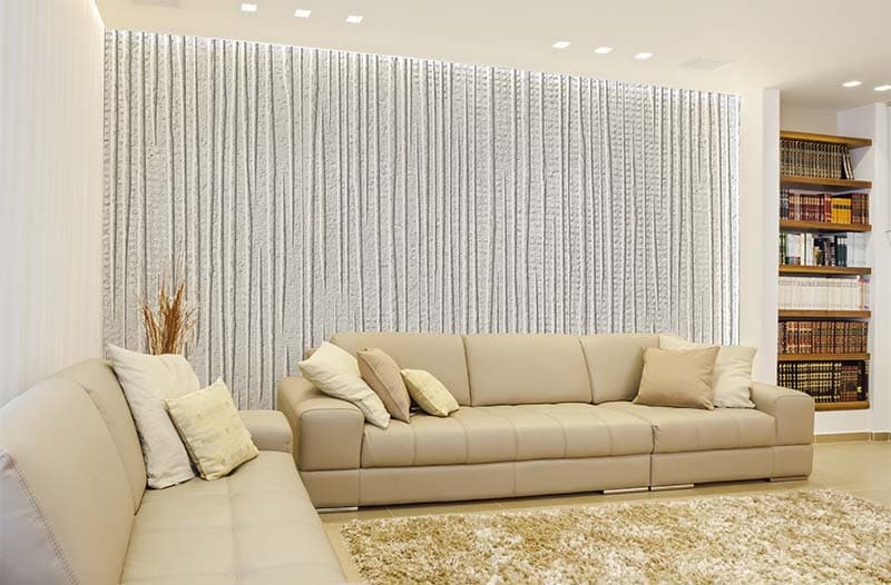 Stripe Textured Plaster Wall Wallpaper Mural shown in a room