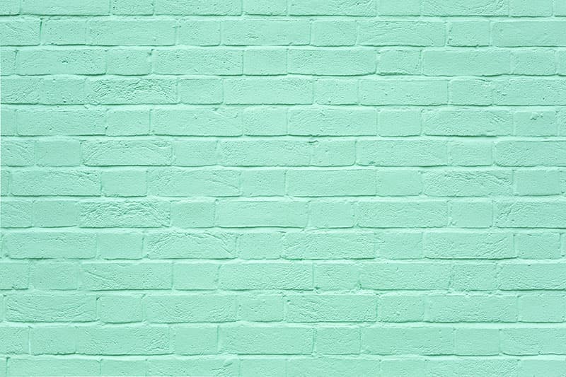 Mint Green Painted Brick Wall Wallpaper Mural pattern detail
