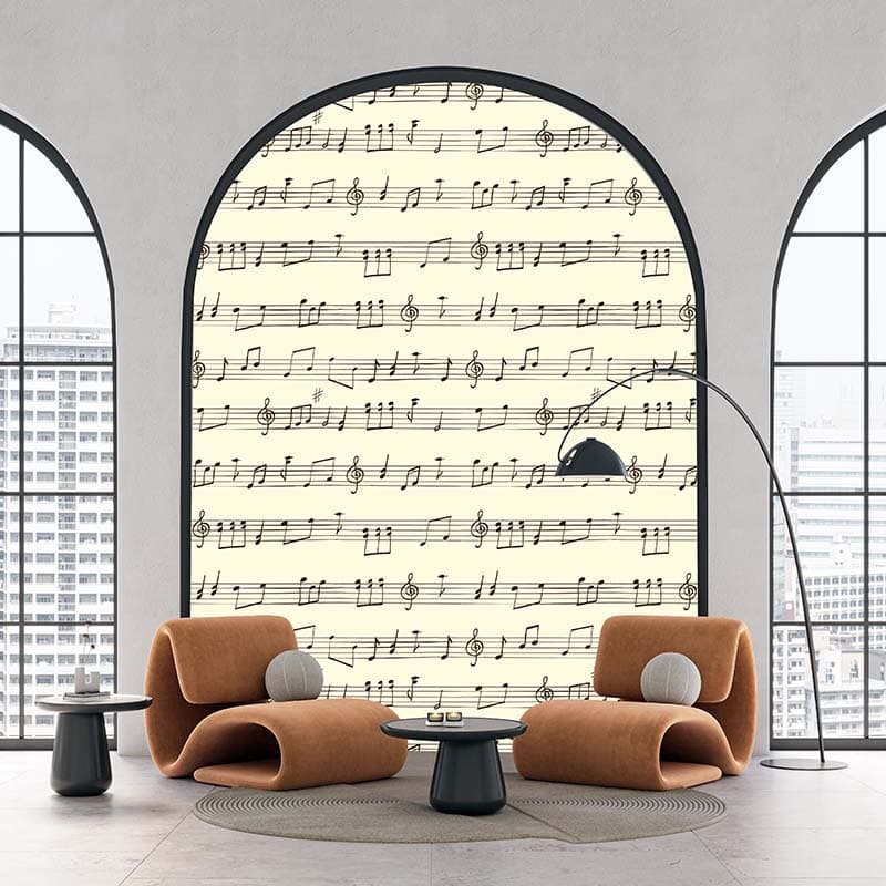 Chord Chronicle Music Notes Wallpaper Mural shown in a room