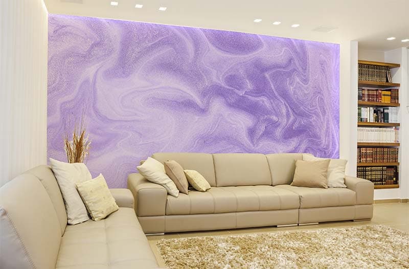 Soft Abstract Fluid Art Wallpaper Mural shown in a room