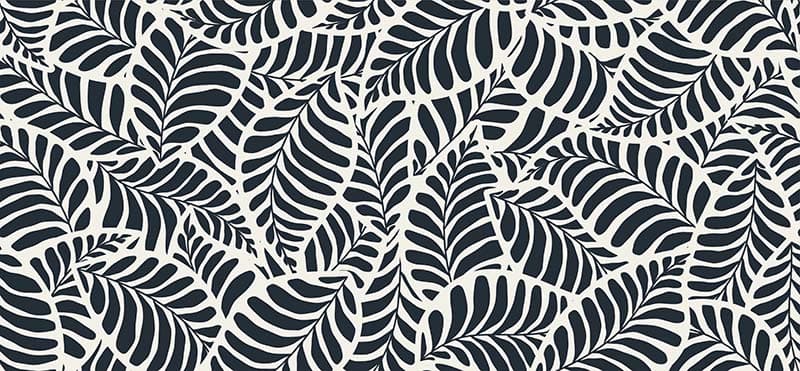 Beautiful B&W Leaves Pattern Wallpaper Mural pattern detail