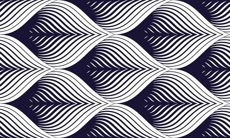 Black and White Floral Pattern Wallpaper Mural pattern detail