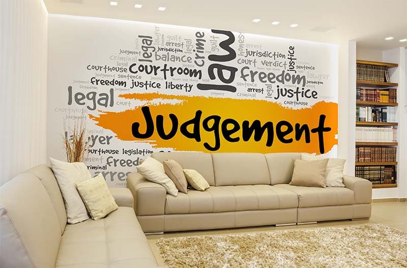 Judgement Law Concept Wallpaper Mural shown in a room