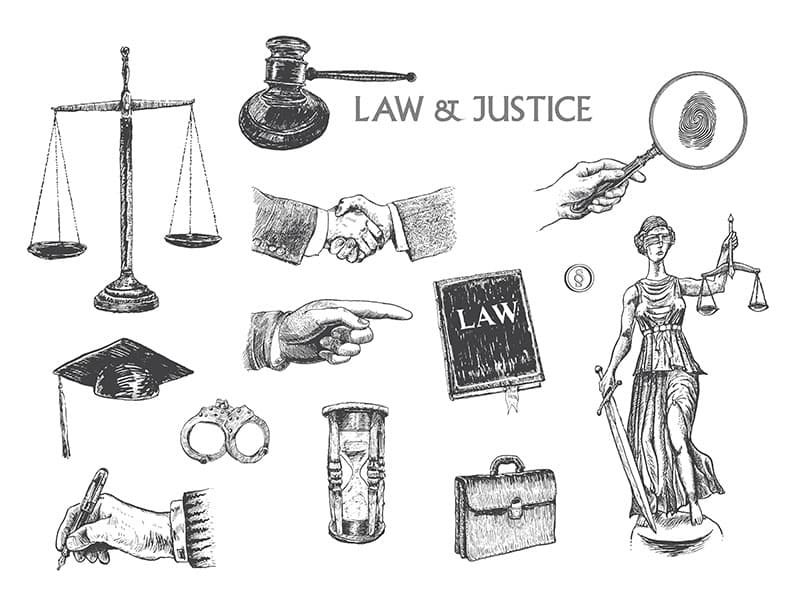 Law and Justice Symbols Wallpaper Mural pattern detail