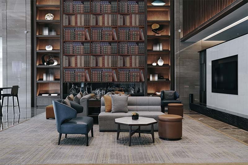 Law Books on Shelves Wallpaper Mural shown in a room