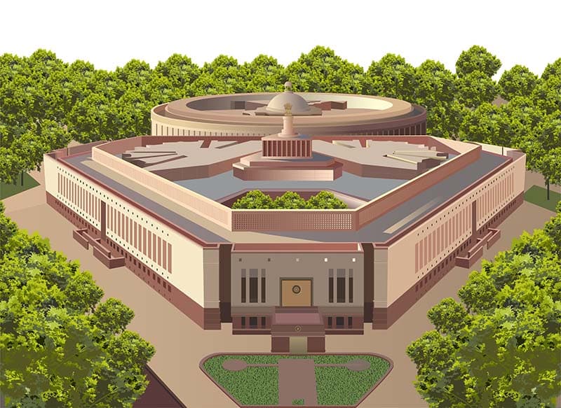 New Indian Parliament in Delhi Wallpaper Mural pattern detail