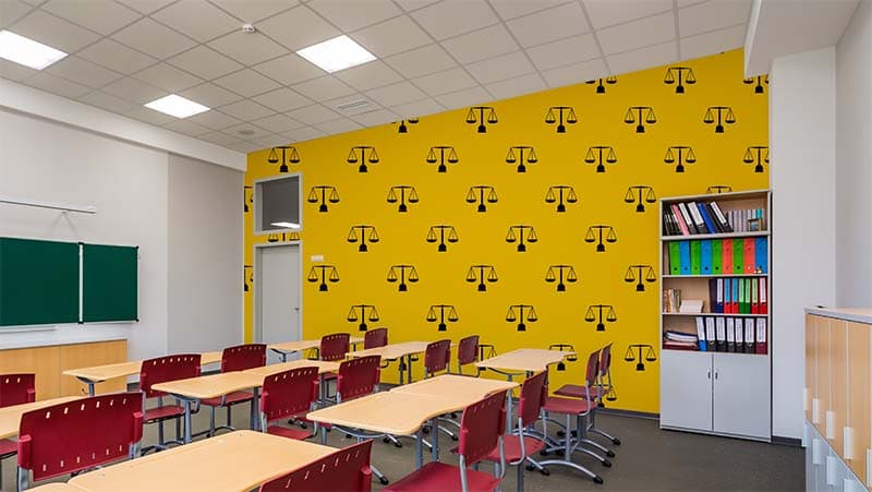 Scales & Wisdom Wallpaper Mural shown in a room