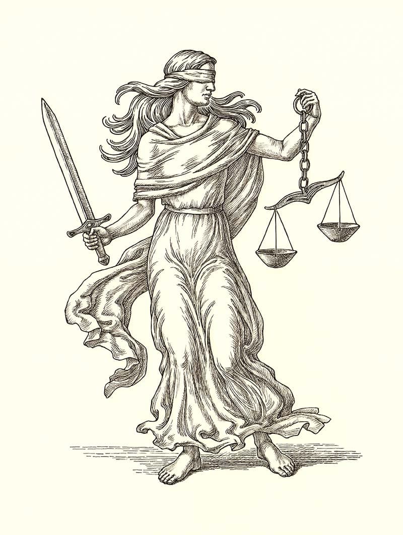 Themis Goddess of Justice Wallpaper Mural pattern detail