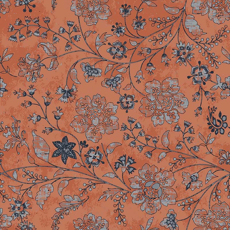 Indian Flower Chintz Wallpaper Mural pattern detail