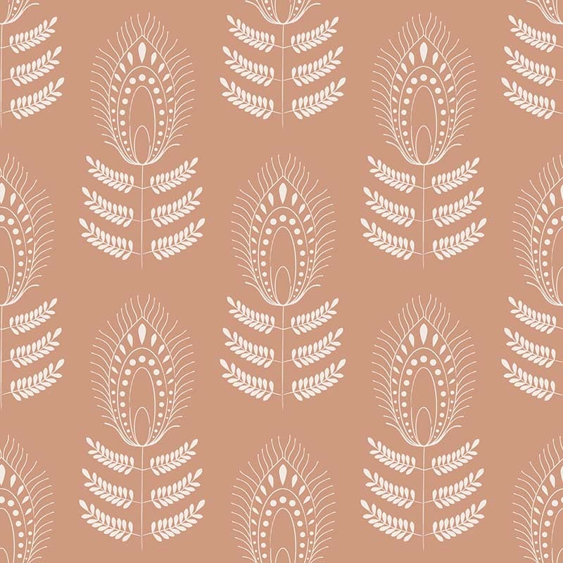Modern Bohemian Style Floral Wallpaper Mural pattern detail