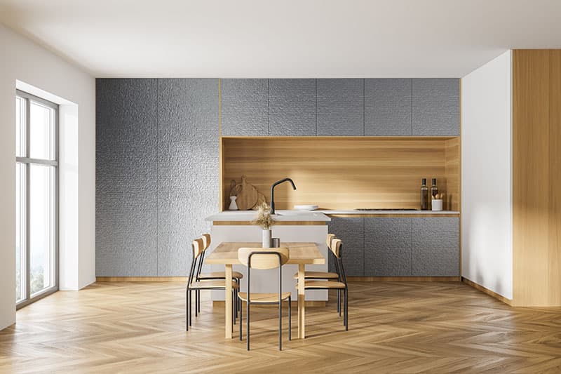 Silver Cascade Wallpaper Mural shown in a room