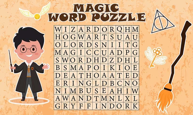 Magic Word Puzzle Wallpaper Mural pattern detail