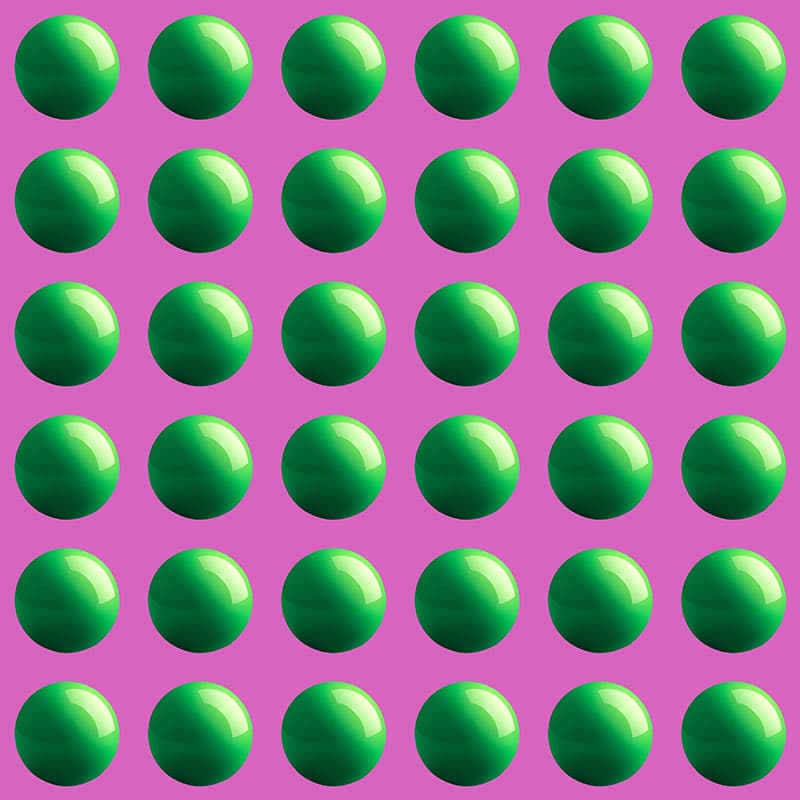 Minimalist Glossy Green Spheres Wallpaper Mural pattern detail