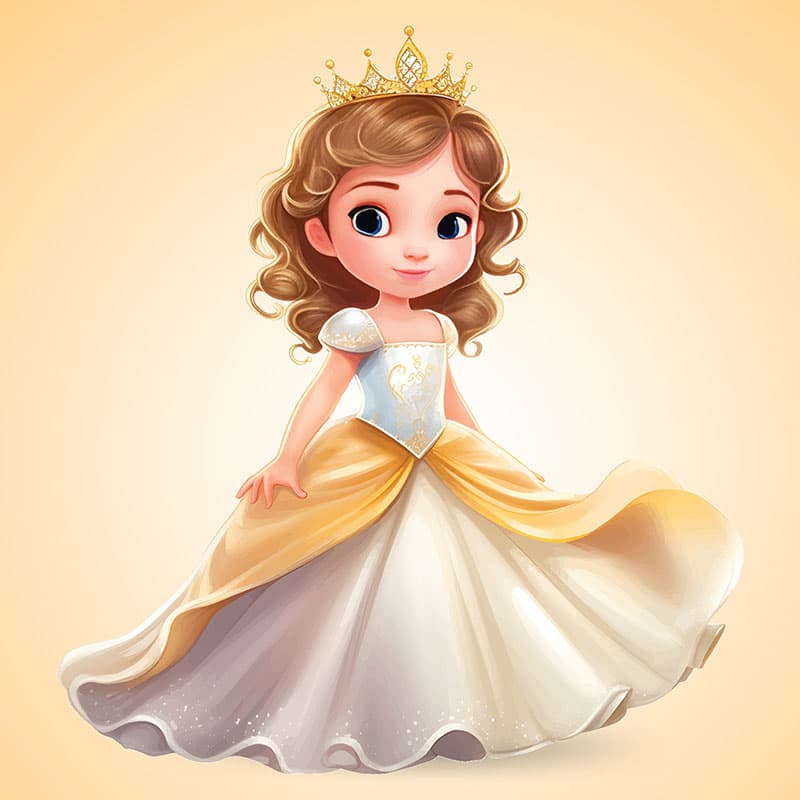 Royal Little Princess Wallpaper Mural pattern detail