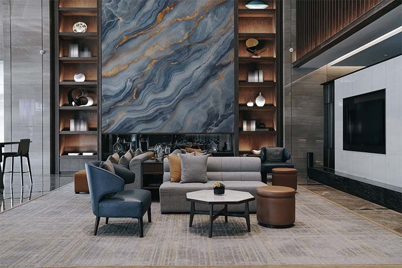 Premium Marble Granite Texture Wallpaper Mural shown in a room