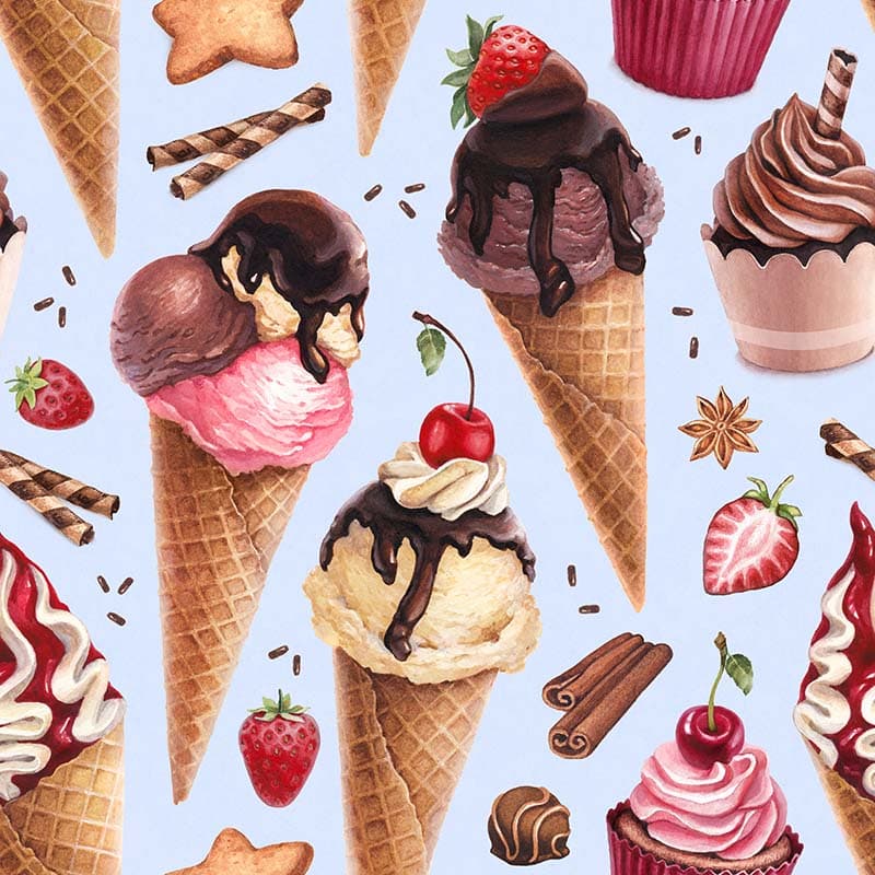 Scoop of Joy Ice Cream Wallpaper Mural pattern detail