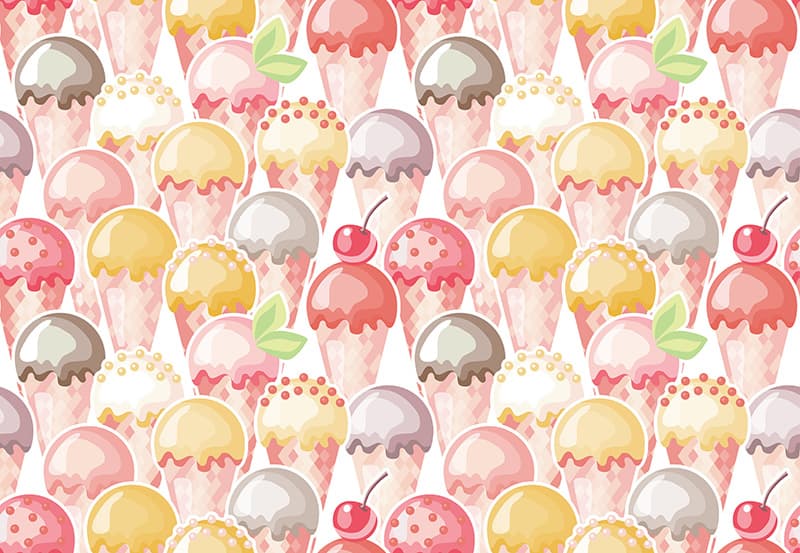 Sweet Scoops Delight Ice Cream Wallpaper Mural pattern detail