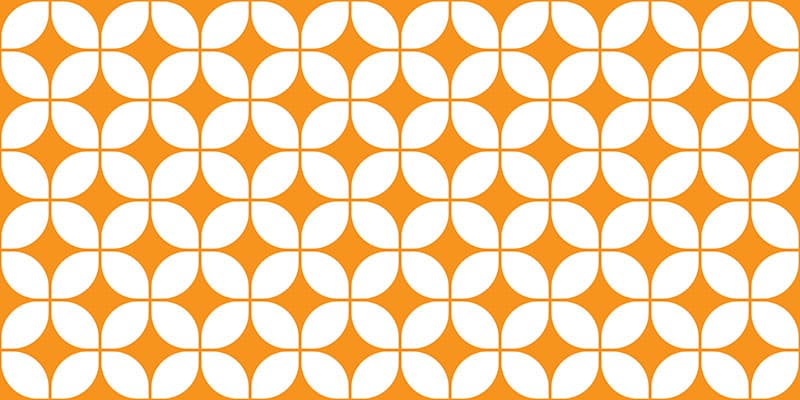Mid-century Geometric Tangerine Wallpaper Mural pattern detail