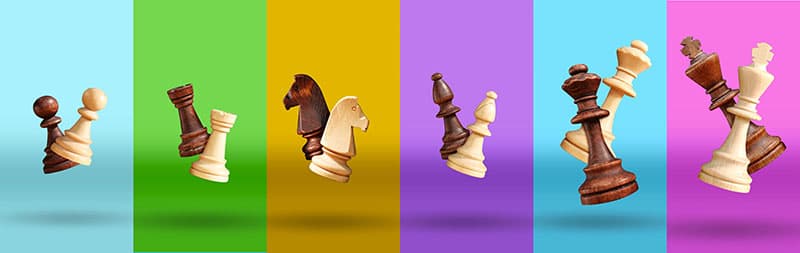 Chess Pieces Collage Wallpaper Mural pattern detail