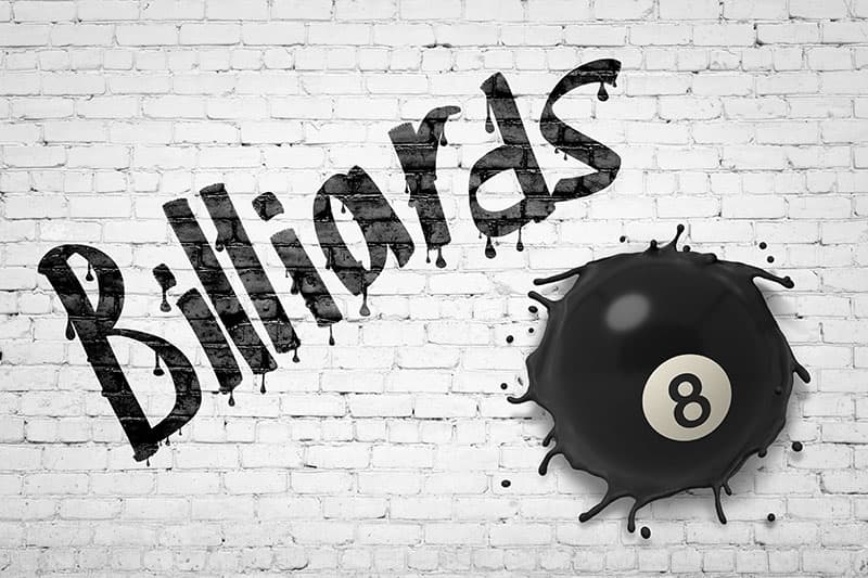 White Brick Billiards Wall Wallpaper Mural pattern detail