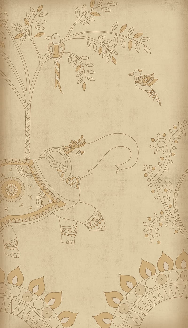 Hasthkala: The Art of Elephant Wallpaper Mural, Customized pattern detail