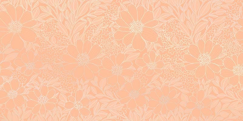 Luxurious Peach Fuzz Floral Wallpaper Mural pattern detail