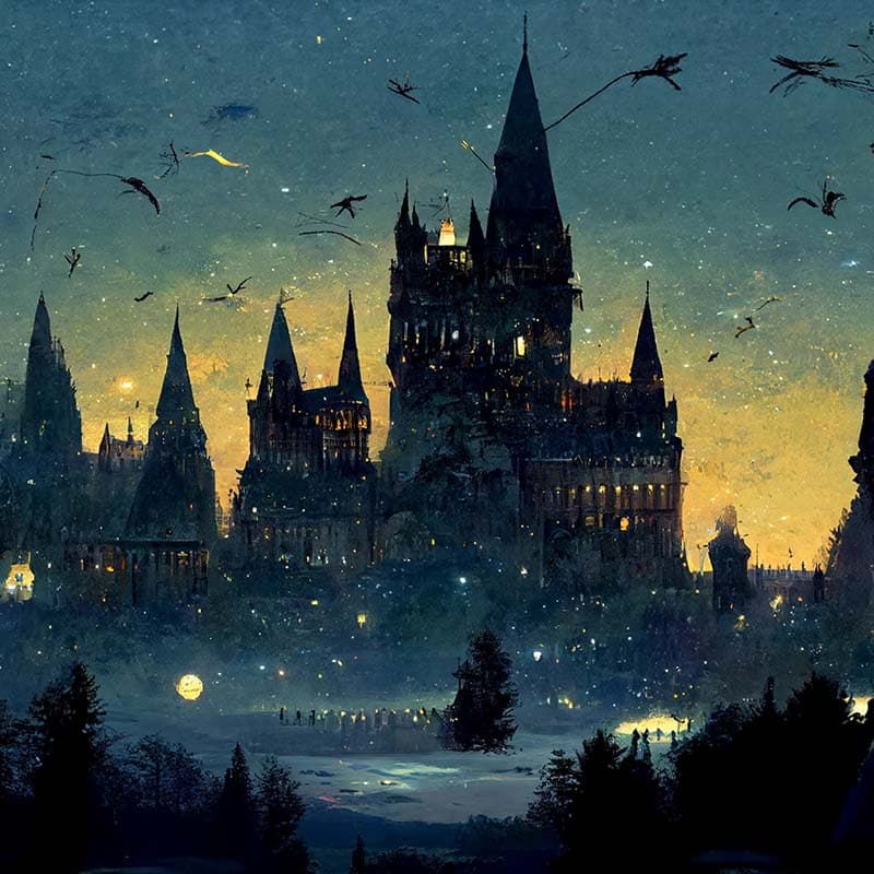 Hogwart in The Long Night Wallpaper Mural pattern detail