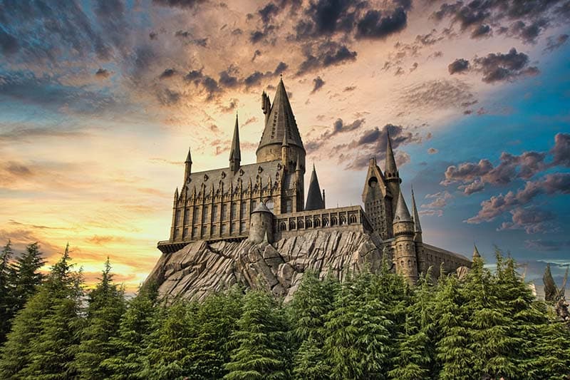 Hogwarts Castle Wallpaper Mural pattern detail