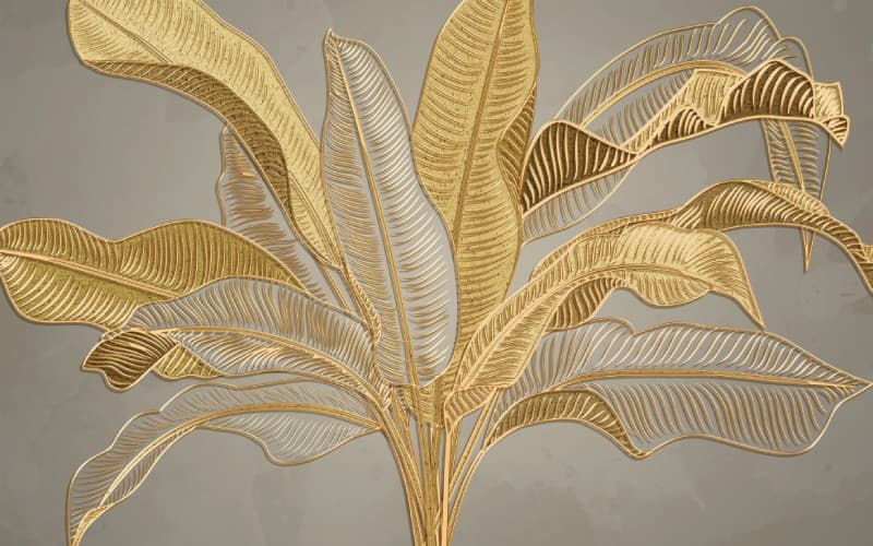 Swarn Kadali, Gold Banana Tree Wallpaper Mural pattern detail