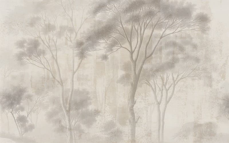 Shaant, Nostalgic Forest Landscape Art Wallpaper pattern detail