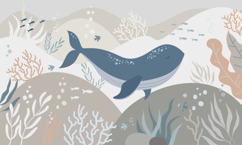 Beautiful Boho Underwater Wonder Wallpaper Mural pattern detail